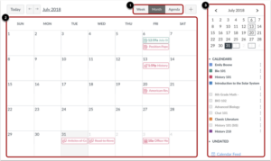 Canvas browser calendar month