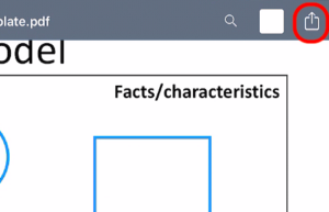 Canvas app PDF Share icon