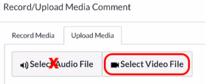 Canvas browser record media select video file