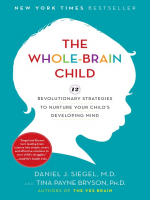 Book Cover: "The Whole-Brain Child: 12 Revolutionary Strategies to Nurture Your Child's Developing Mind, by Daniel J. Siegel" with illustration of child's face.