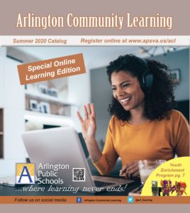 Couverture du catalogue des cours d'apprentissage d'été de la communauté d'Arlington