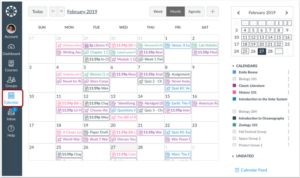 Canvas in a browser calendar
