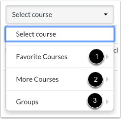 Canvas inbox select course