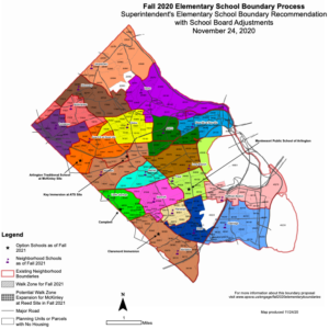Карта: Границы, принятые школьным советом, SY 2021-22