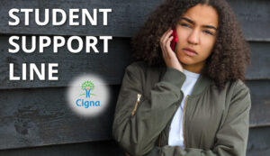 Student Support Line - girl talking on phone