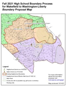 Mapa de propuesta de límites: de Wakefield a Liberty, 14 de octubre de 2021