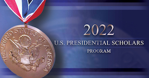 presidential scholars banner graphic with medal