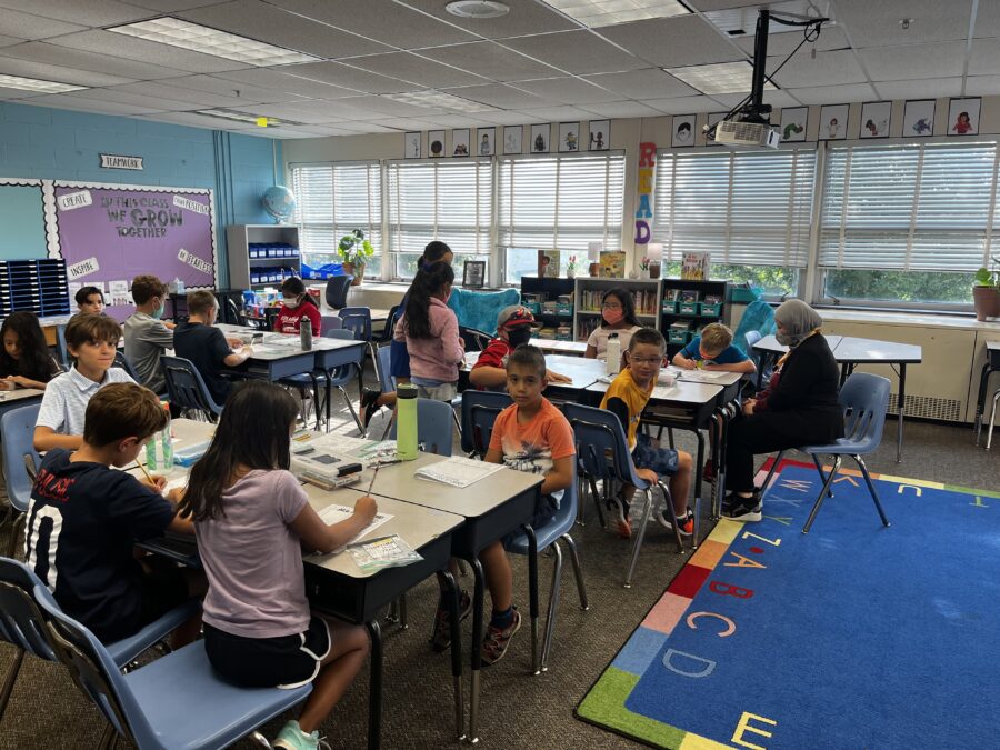 students learning on the first day of school