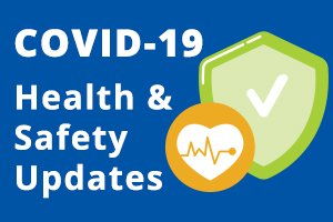 COVID 19 건강 및 안전 업데이트 그래픽