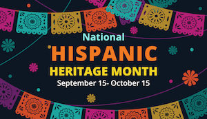 National Hispanic Heritage Month 15. Sept. - 15. Okt. Grafik