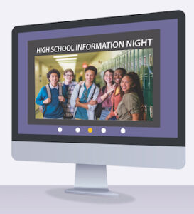 graphic that reads high school information night