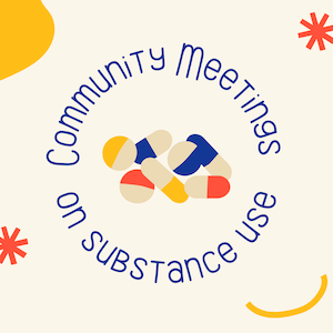 icono de reuniones comunitarias sobre el abuso de sustancias