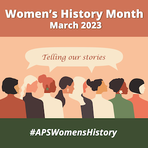 women's history month graphic that reads telling our stories