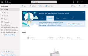 onedrive dashboard