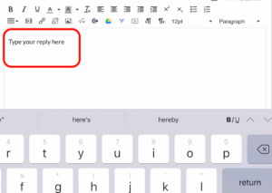 Canvas in a browser discussion reply