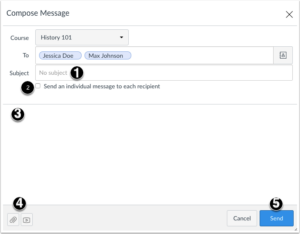 Canvas Inbox send