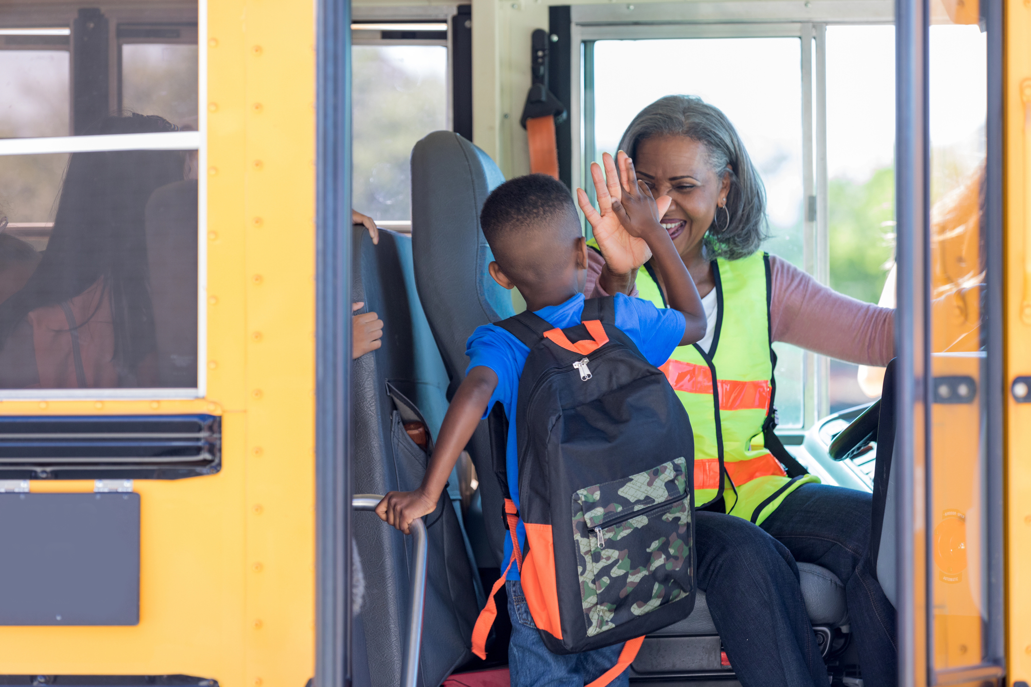 student on bus