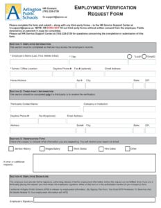 This is the APS Employee Verification Form 