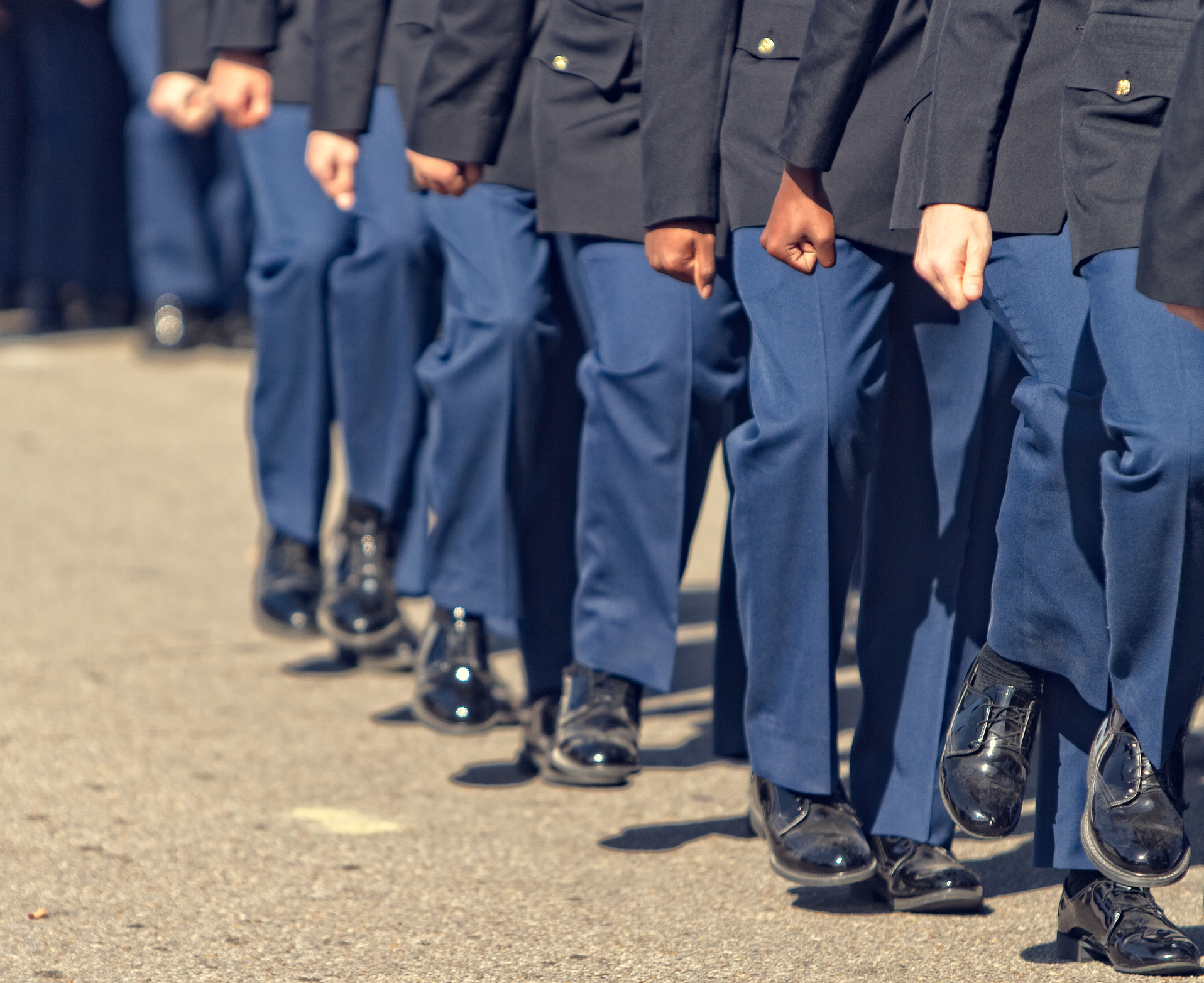 High School Army ROTC marching