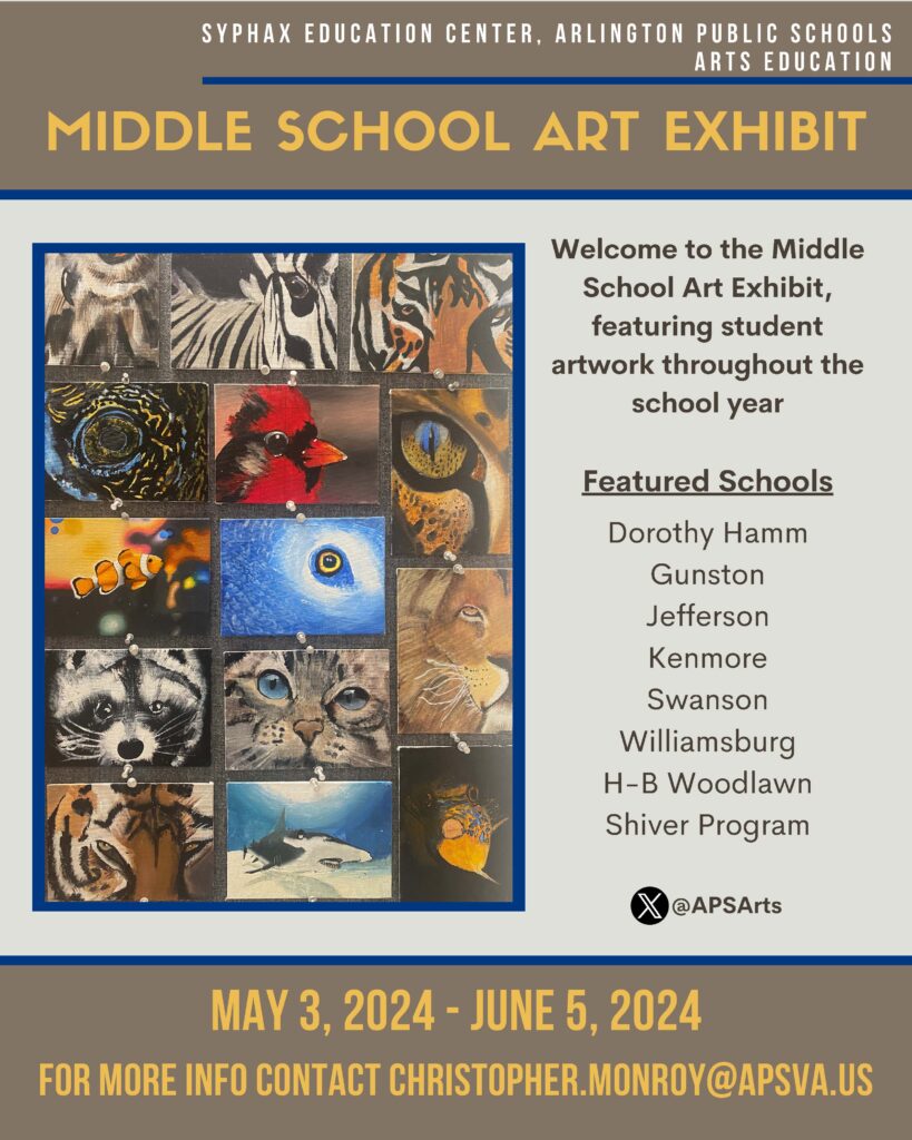 Poster for Middle School Art Gallery at Syphax