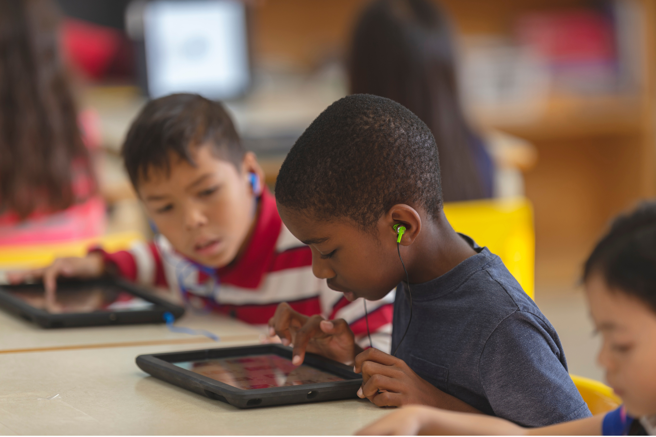Student learning on iPad