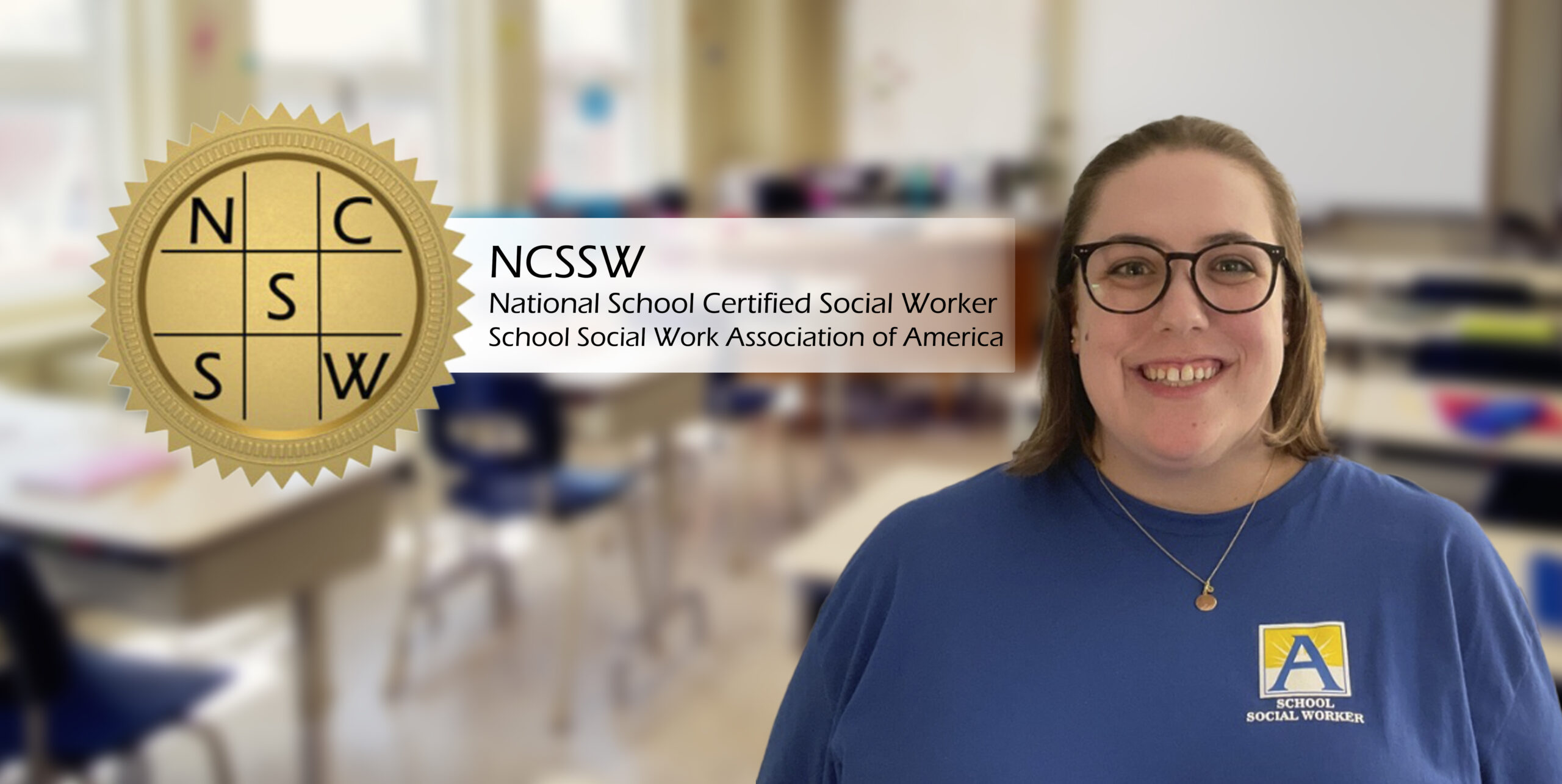 CJ Burka with NCSSW logo