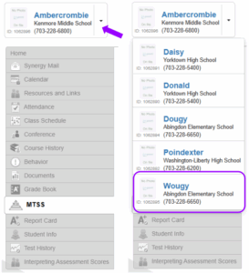 ParentVue Navigation to another student