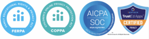 Security Badges - FERPA, COPPA, AICPA SOC, 1EDTECH TrustED Apps 