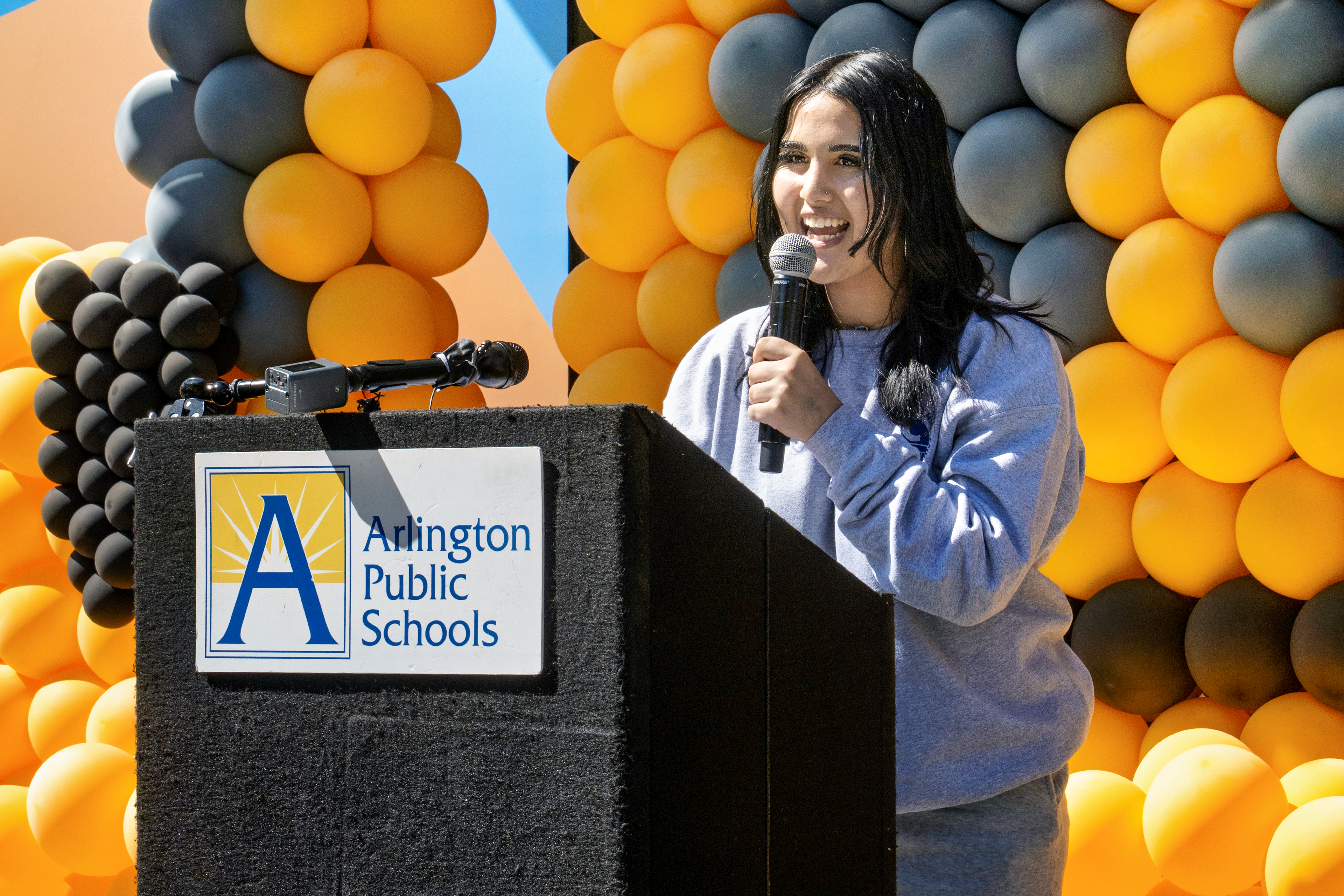 student speaker at ACHS groundbreaking. Photo credit: Dan Swartz for Amazon
