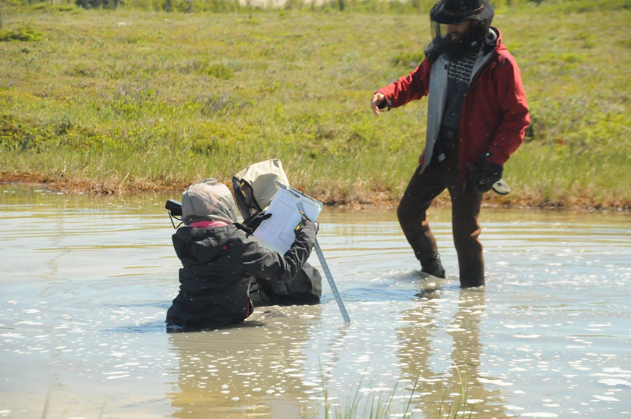 Dr. Andi Webb conducting climate change research in Canada.