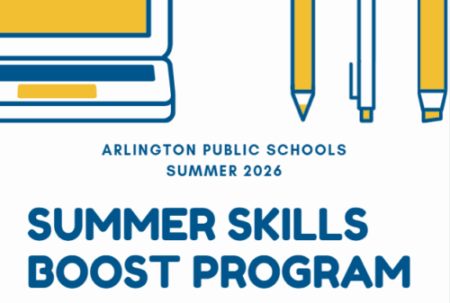 Summer Skills Boost Program logo with a laptop and writing utensils
